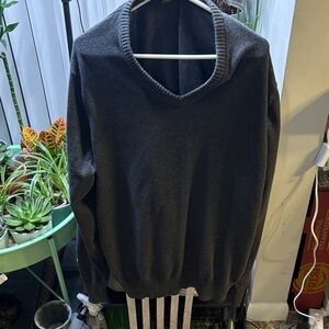 Eddie Bauer Charcoal V-Neck Sweater